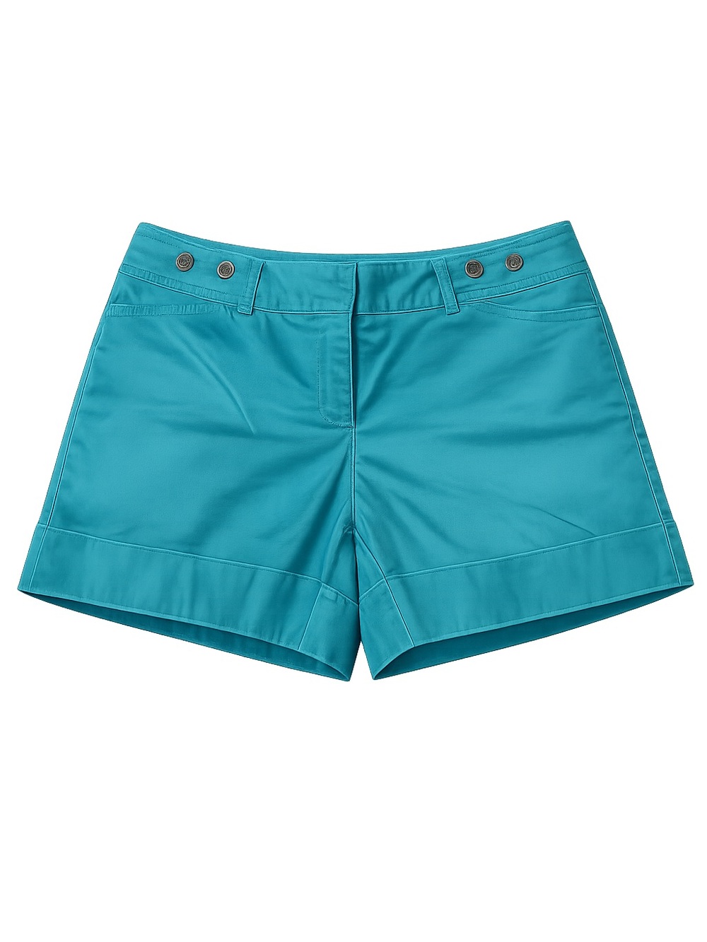 White House Black Market Teal Cotton Blend Womens Shorts Size 8